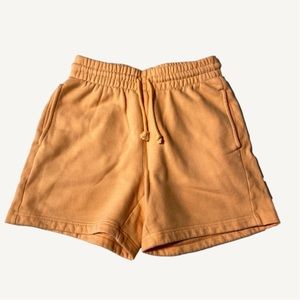 TNA Cozy Fleece Orange Sweat Shorts with Drawstring Size Extra Small